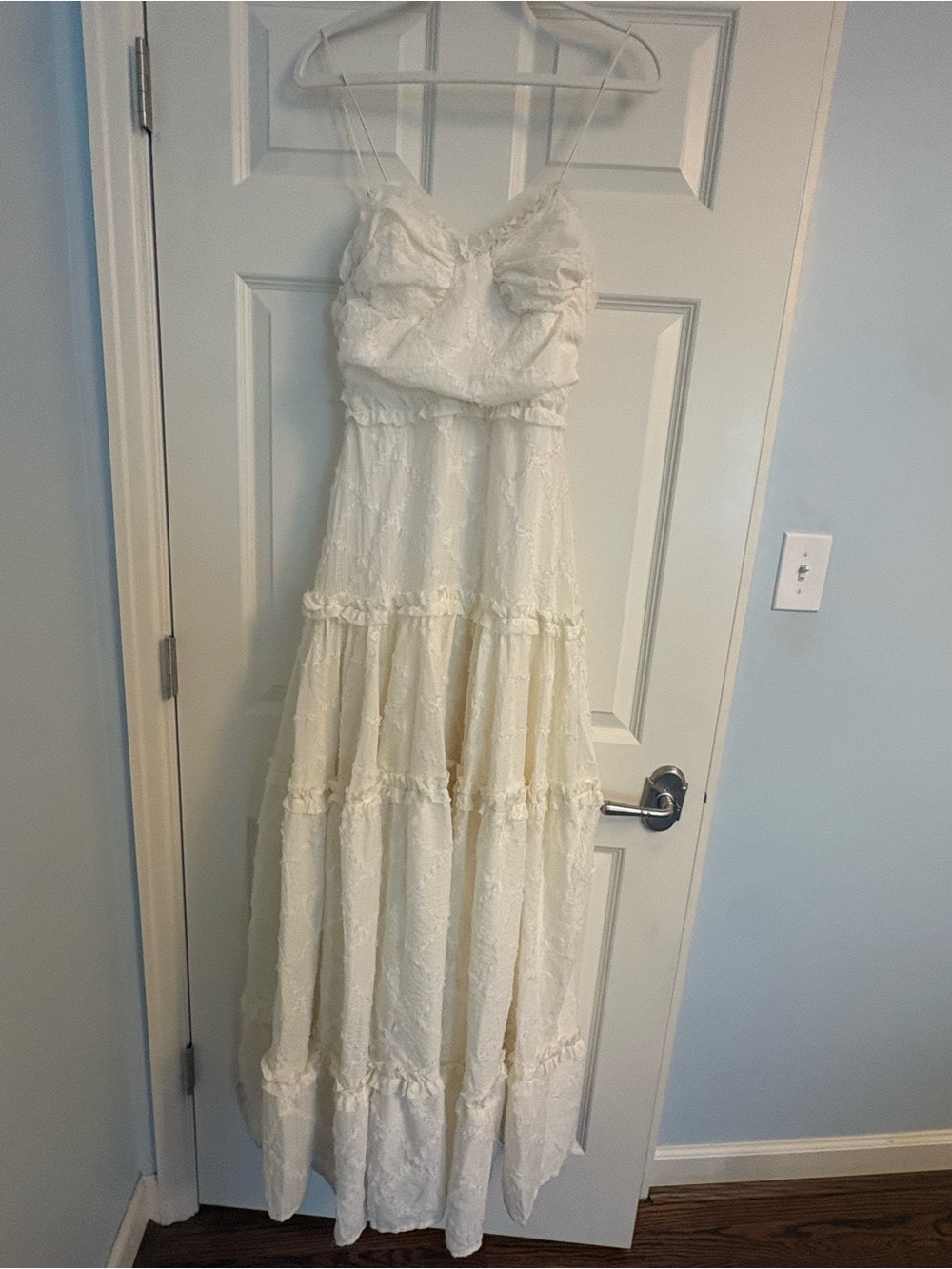 American Threads Cream Lace Maxi Dress